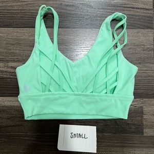 Size small key lime monarch sports bra by buffbunny